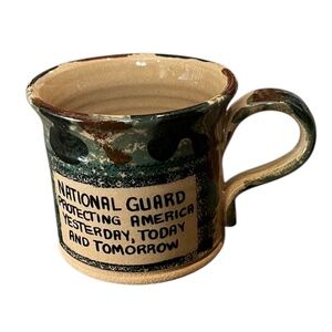 Mill Creek Stoneware Army National Guard Camouflage Mug Coshocton Ohio Patriotic